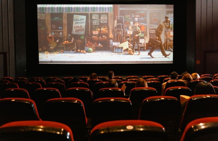 Cartoon Movie Showing on Theater Screen at Empire Cinema