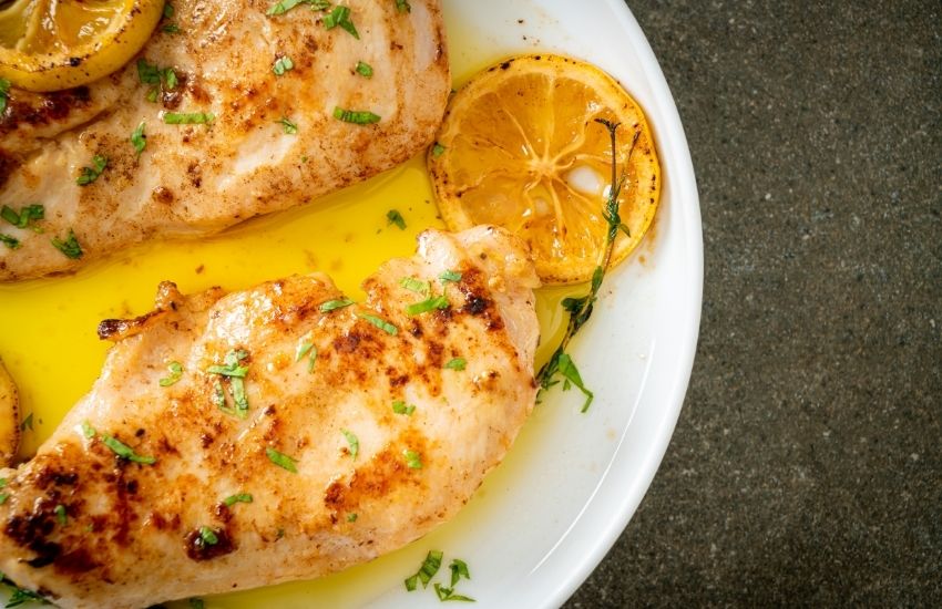 slow-marinated Lemon Garlic Chicken Breast in Leila’s At The Grand
