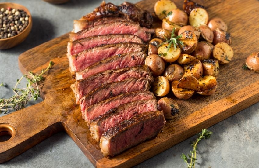 New York Strip Steak with Pomme Frites in Bistro Sociale