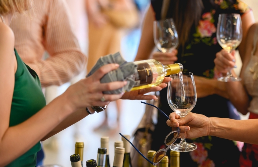 Guests tasting wine at the Horizontal Festival in Bowral
